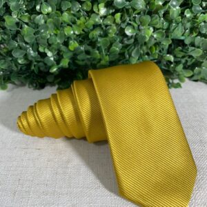 Gravata Lisa Amarelo Ouro