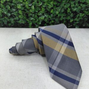 Gravata Xadrez Gold Cinza