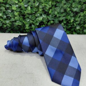 Gravata Xadrez Azul Degradê
