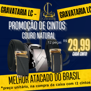 Caixa de Cinto Catraca Couro Natural - 12 unidades