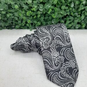 Gravata Kashimir Preto com Prata