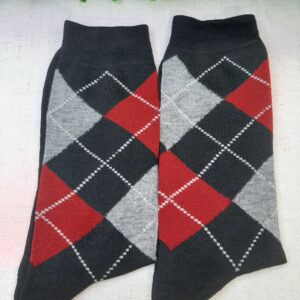 Meia Sportfino Xadrez Preto com vermelho
