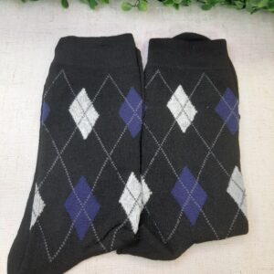 Meia Sportfino Xadrez Preto com Azul