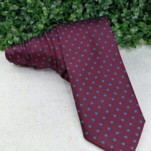 Gravata Trabalhada Vinho com Azul 7cm