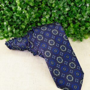 Gravata Trabalhada Azul Marinho 3