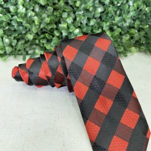 Gravata Xadrez Vermelho e preto