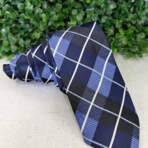 Gravata Xadrez Azul Marinho