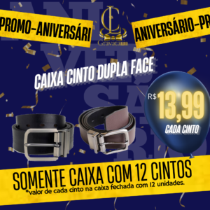 Promoção caixa com 12 Cintos Dupla Face
