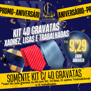 Promoção kit de 40 gravatas 1200 fios