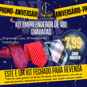 Promoção Empreendedor Kit 100 gravatas